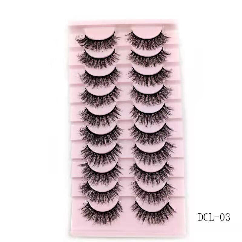 Thick Curl Cross Three - Dimensional Ten Pairs Of False Eyelashes