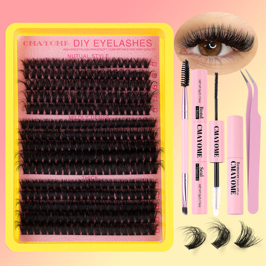 Segmented Hot Melt Stem Thick False Eyelash Set