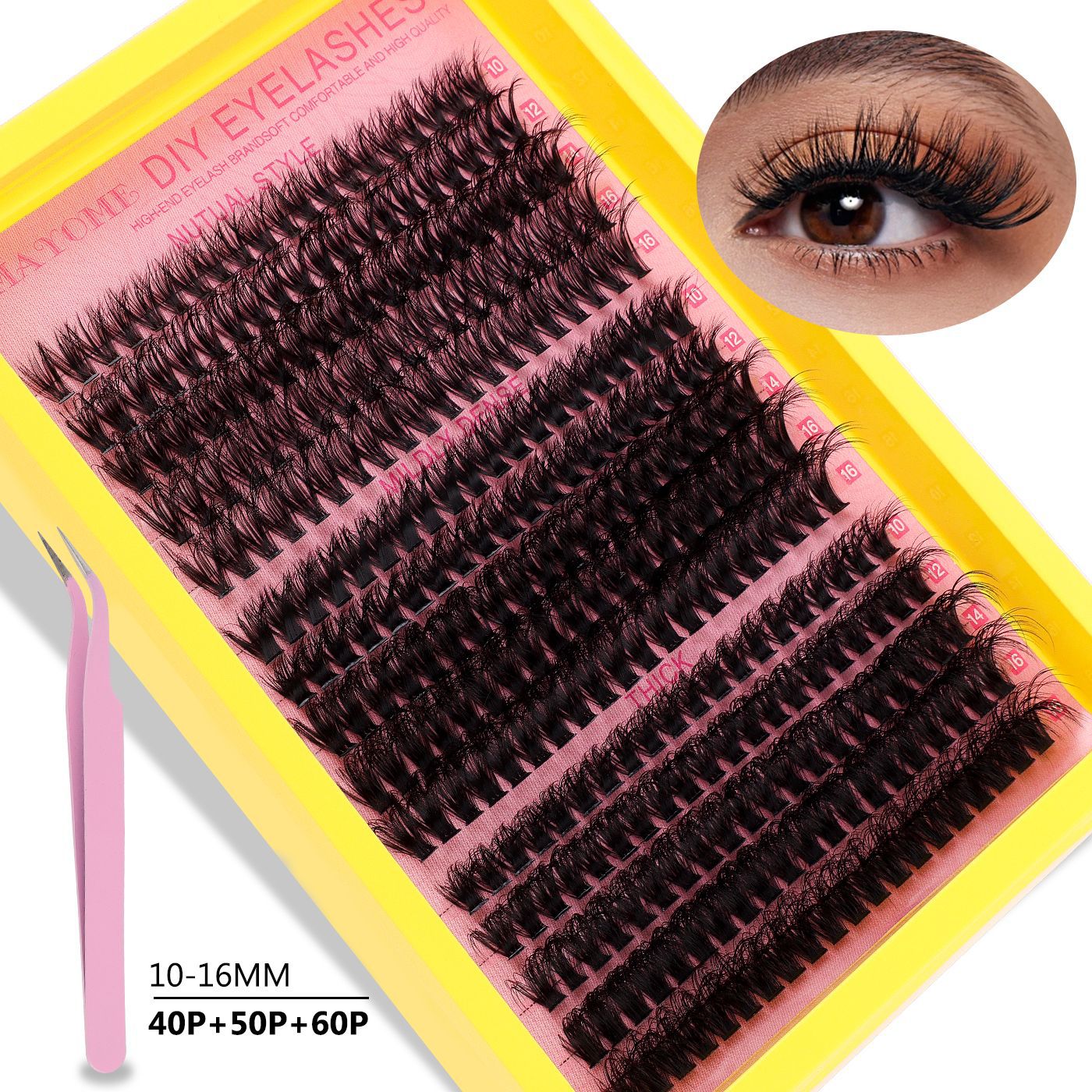 Segmented Hot Melt Stem Thick False Eyelash Set